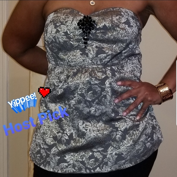 Lane Bryant Tops - NWOT Lane Bryant Gold/Black Sweetheart Boustier